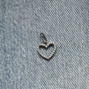 10K Gold Heart Pendant with Brilliant Crystals